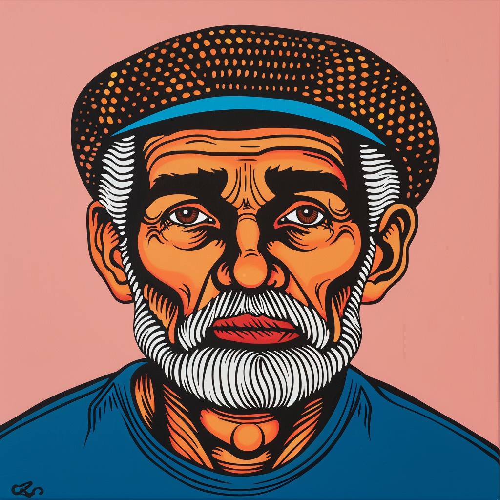 painting  old  man  hat  realism  male  aged  portrait  style  expression 972749