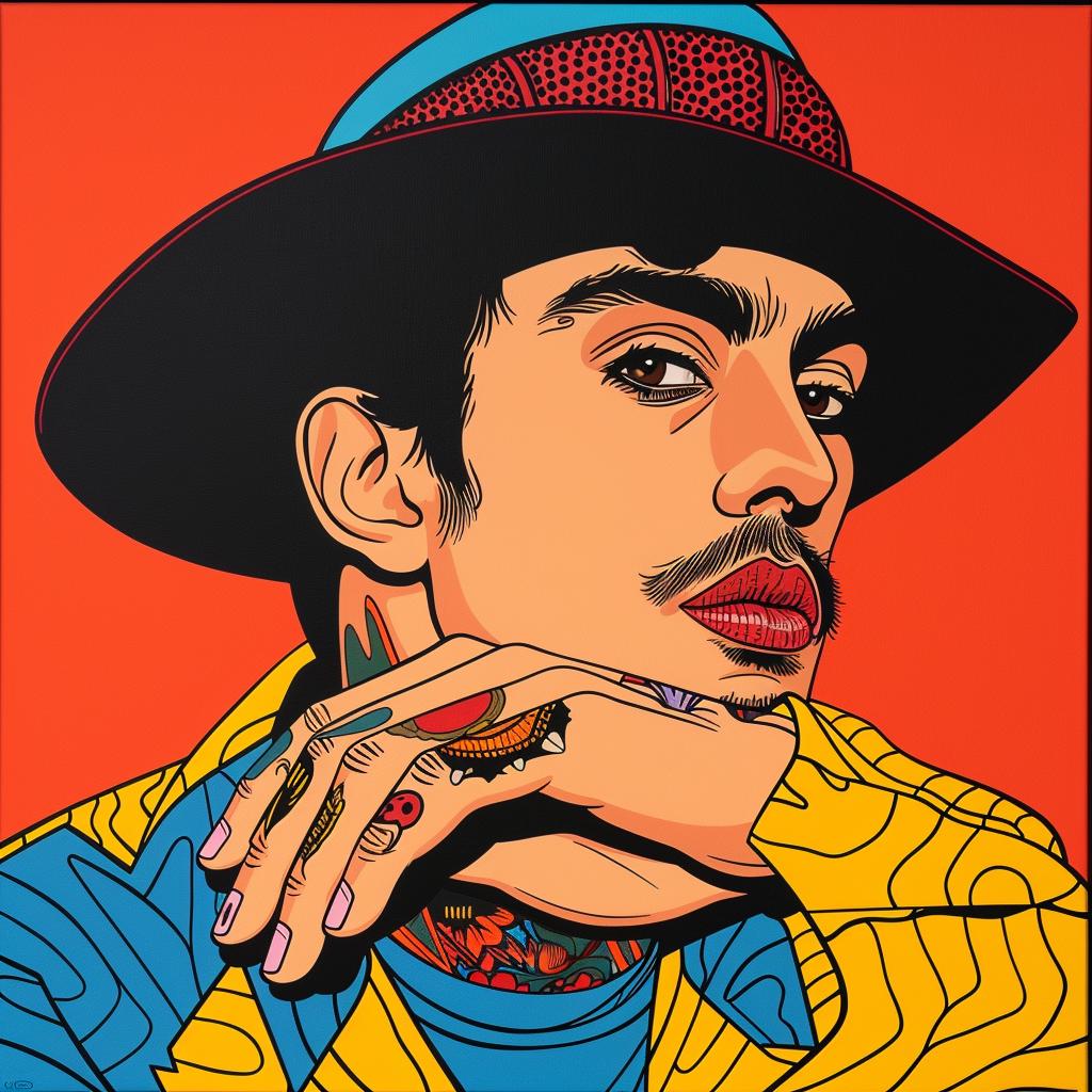 man  hat  tattoo  poster  latino  artwork  stylized  portrait  expression  character 1024173