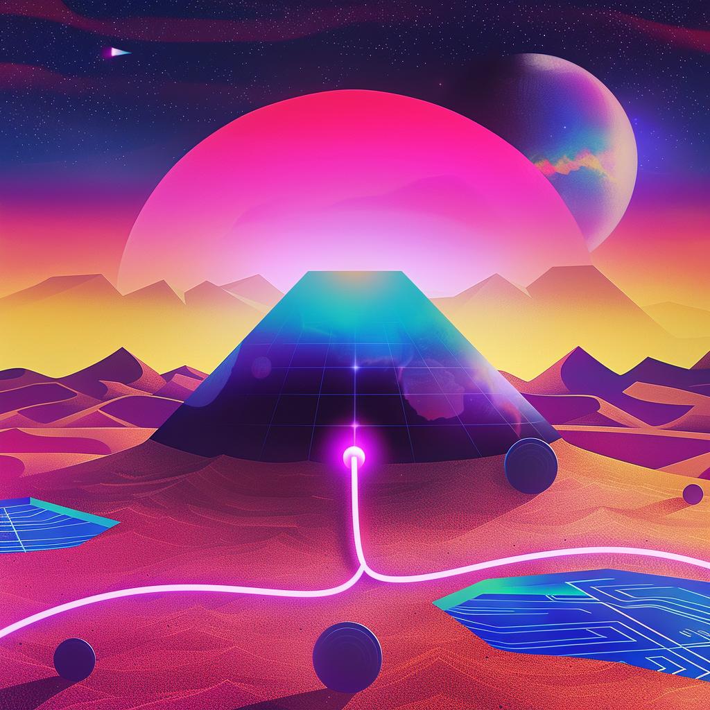 desert  landscape  illustration  pyramid  glowing  art  design  surreal  colorful  graphic 967725
