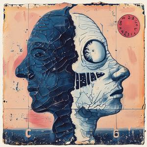 لوحة فنية مرسومة بالشمع، صورة شخصية، أزرق، وردي، عناق، اتصال، تجريدي، حميمية، عاطفة 1066515
