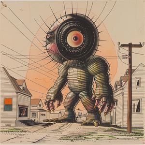 monster  drawing  eye  whimsical  nostalgia  surreal  art  1970s  fantasy  imagination 1037151