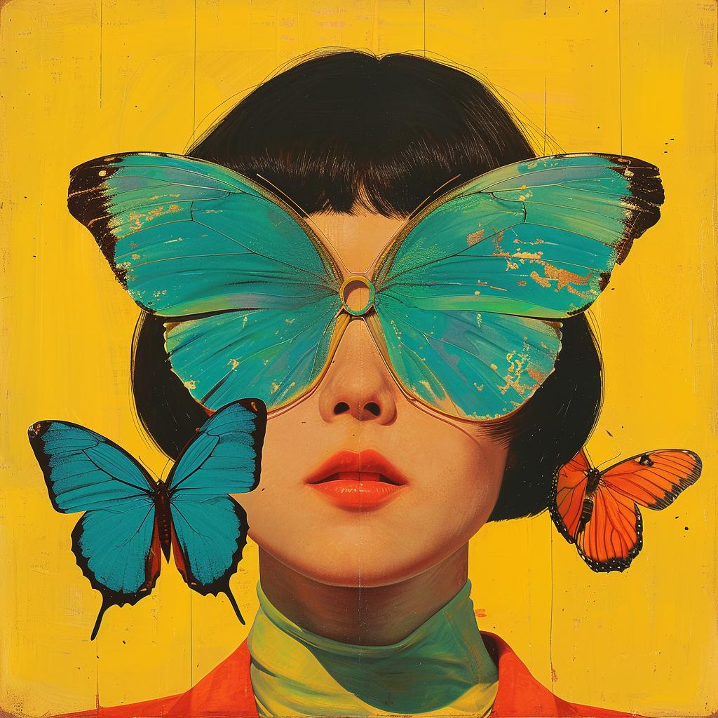 surreal  painting  woman  butterflies  artwork  colorful  dreamlike  imaginative  fantasy  creativity 1015494