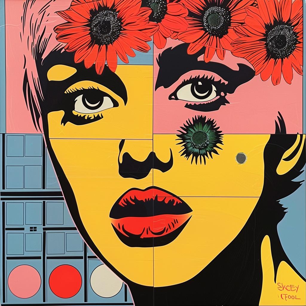 painting  flowers  face  abstract  impressionism  graphic  design  Rauschenberg  collage  flowerpunk 968605