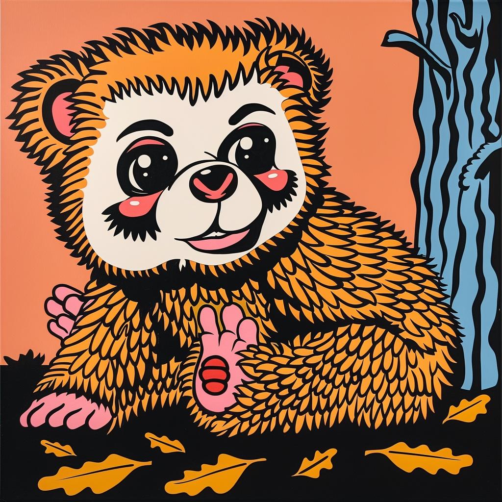 baby  bigfoot  panda  bear  woods  painting  nature  cute  whimsical  charming 973443
