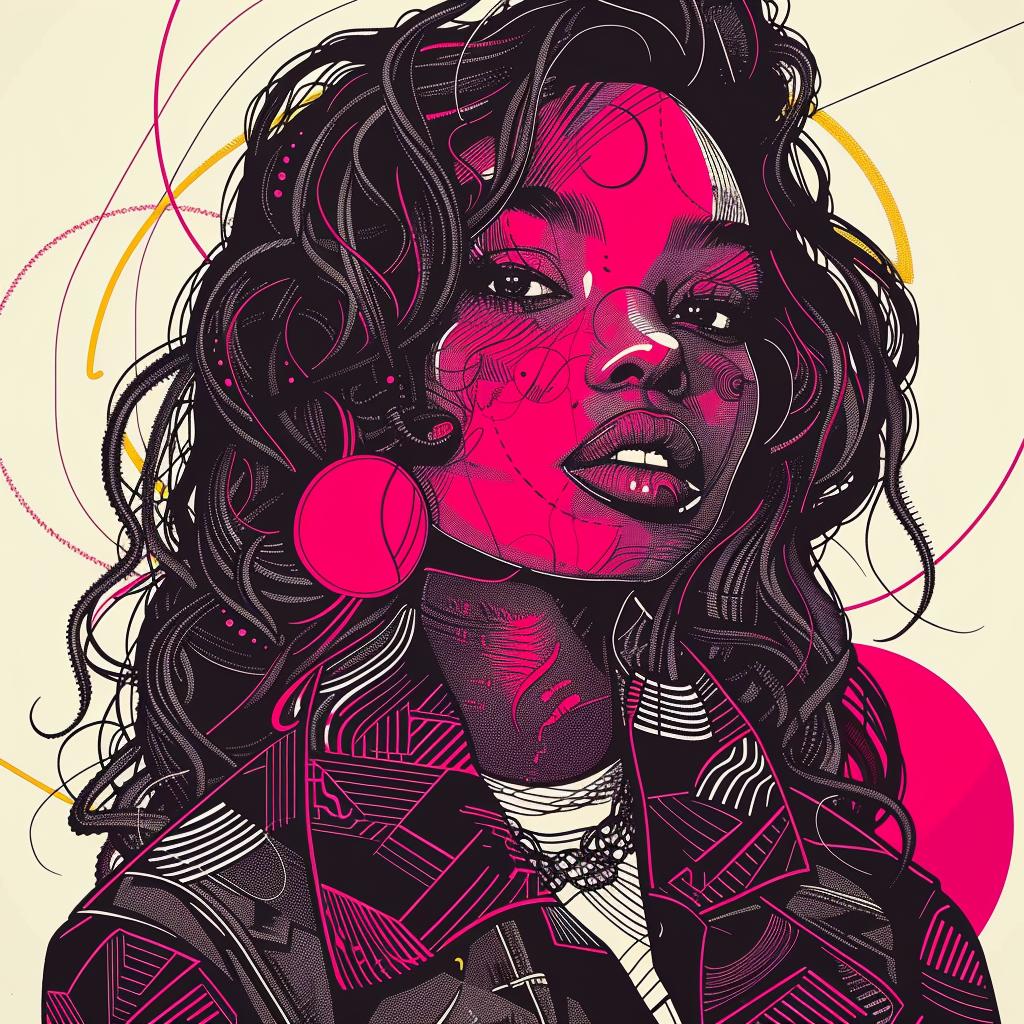 Pop Art  Viola  Davis  African-American  model  long hair  pink makeup  illustration  white background  Troy Brooks 938982