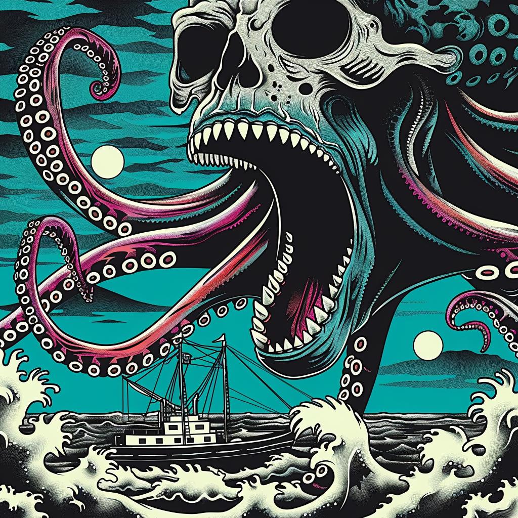octopus  skull  ocean  creature  dark  moody  illustration  suspense  fantasy  art 947048