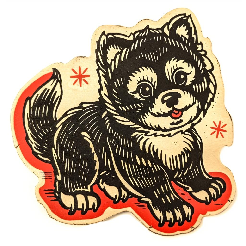 sticker  dog  illustration  black  white  cute  animal  minimalist  design  playful 942599