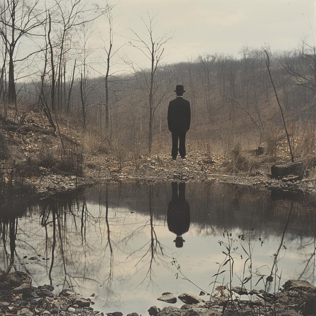 surreal  collage  pond  man  high  contrast  art  photography  landscape  subject 969952