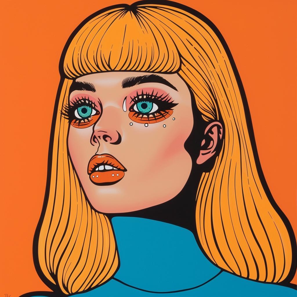 surreal  blonde  woman  foureyes  blue  popart  abstract  creative  fantastical  expression 1025204