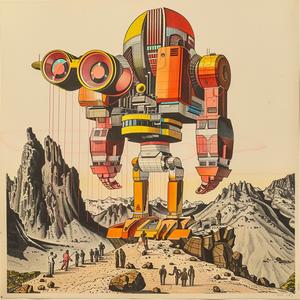 album  art  robot  Voltron  futuristic  people  chaos  watercolor  detailed  sci-fi 1037136