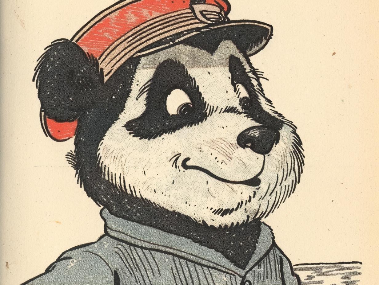 panda  tattoo  Sailor  Jerry  vintage  comic  cartoon  hat  book  illustration 919356