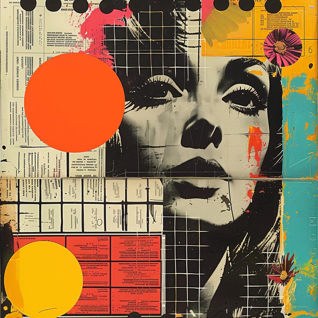 collage  abstract  impressionism  woman  face  graphic  design  dots  colorful  art 968187