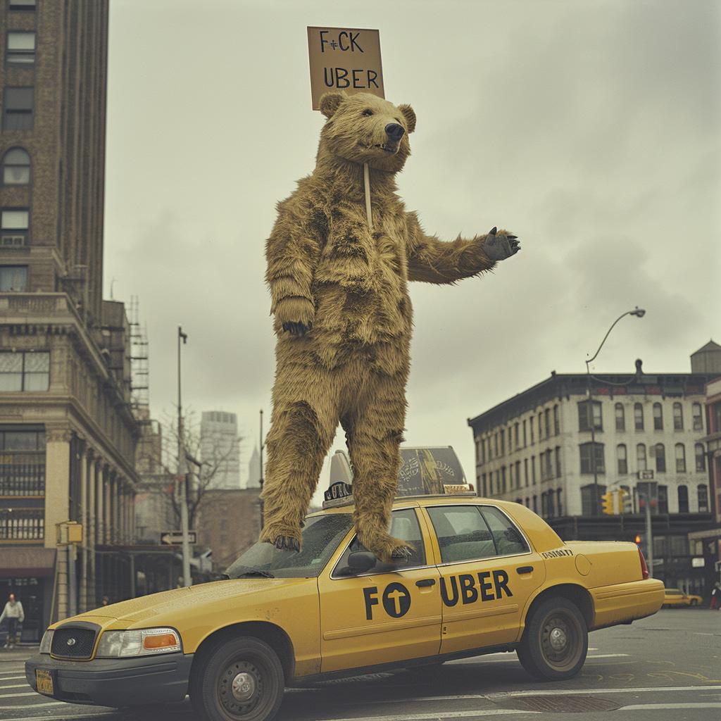 collage  surreal  NYC  animal  humor  urban  beaver  taxi  subversive  whimsical 970051