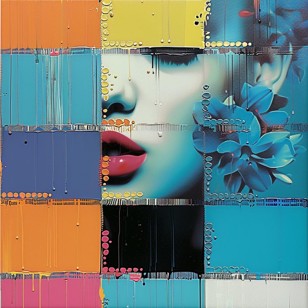 woman  face  flowers  blue  canvas  painting  vibrant  expressive  art  style 963680