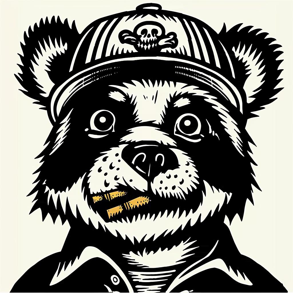 panda  cap  cigarette  cartoon  funny  humor  animal  illustration  playful  character 939837
