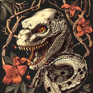 snake  flowers  leaves  nature  ornate  chromolithography  colorful  wildlife  design  art 1047962