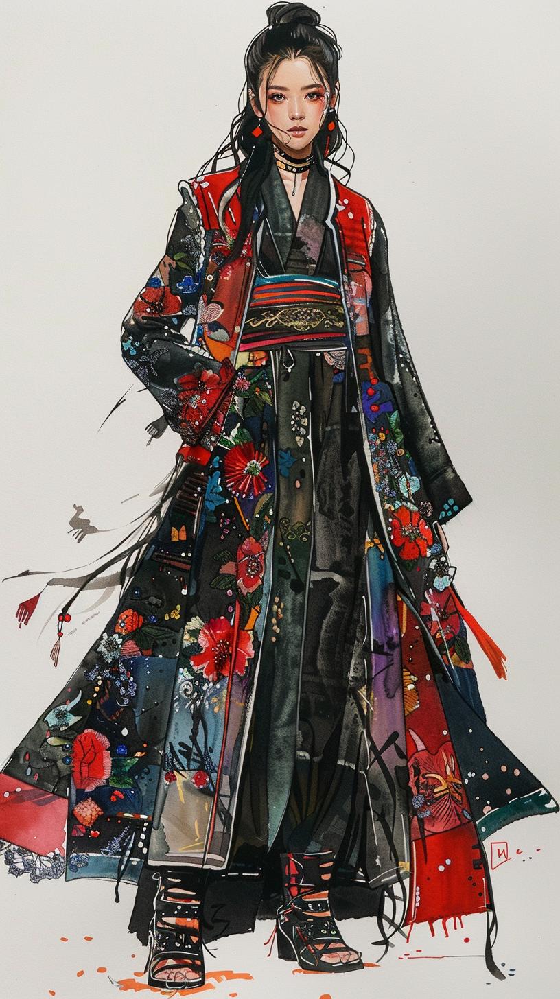 fashion  illustration  woman  30-year-old  Alexander  McQueen  Minju  Kim  style  dress 953651