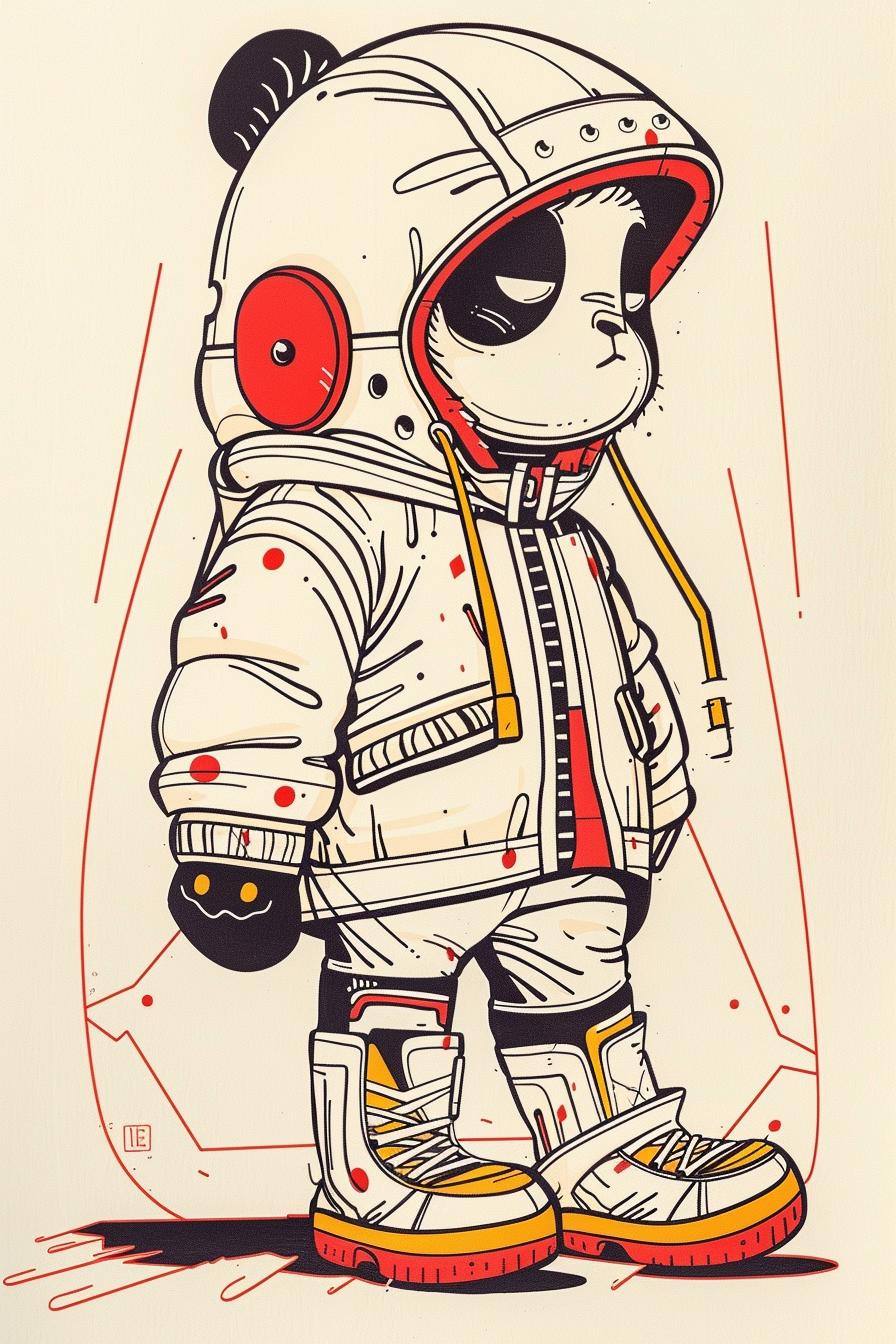 panda  space  suit  dynamic  fashion  illustration  whimsical  cute  urban  quirky 938797