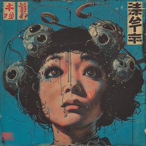 surreal  album  cover  Tsukioka  Yoshitoshi  hyper-realistic  screenprinting  Symbolist  creative  art 1063865