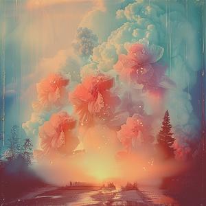 flowers  clouds  sky  chromolithography  nature  colorful  art  scenic  soft  beauty 1051761