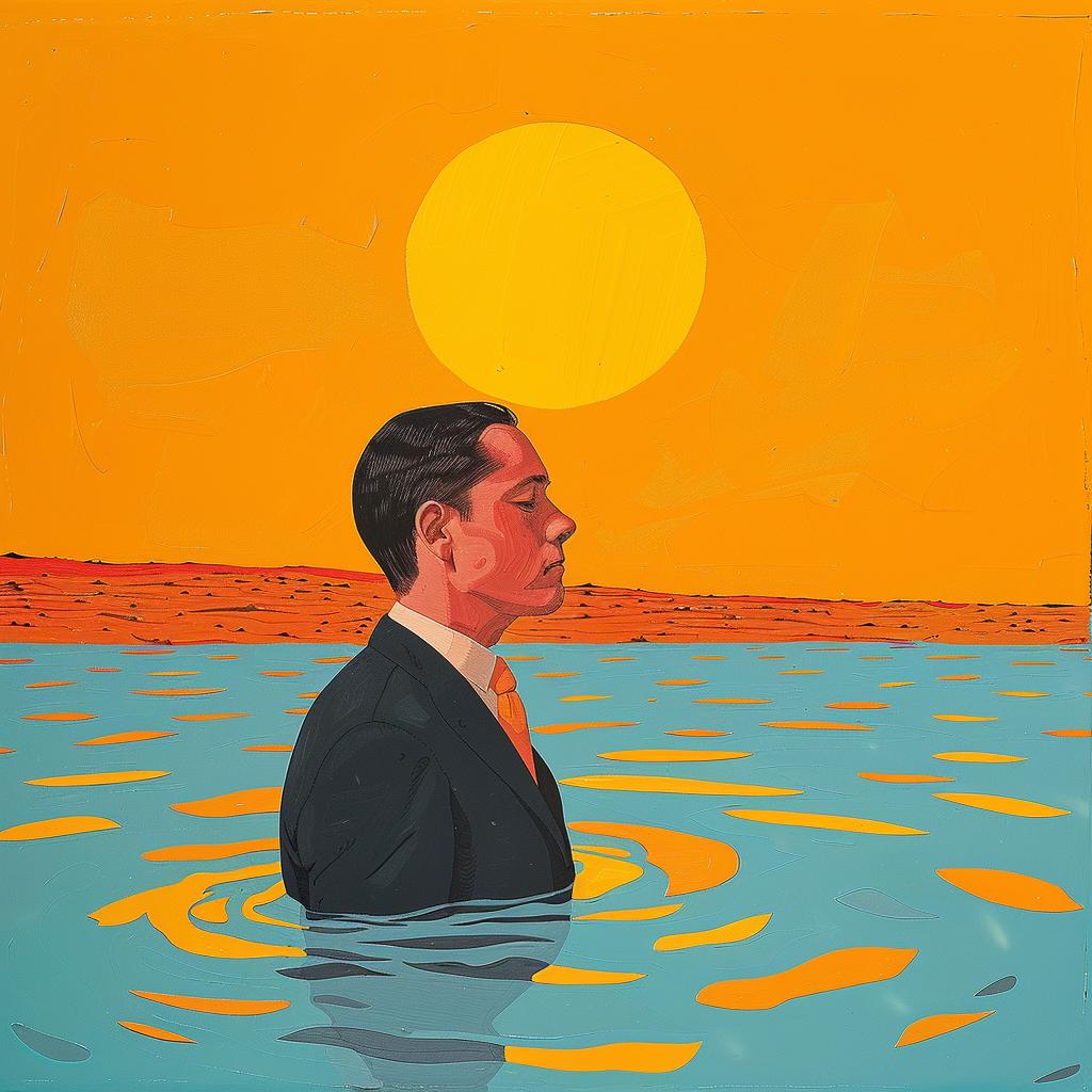 surreal  album  cover  man  suit  water  vibrant  creative  trip  Joan 978561