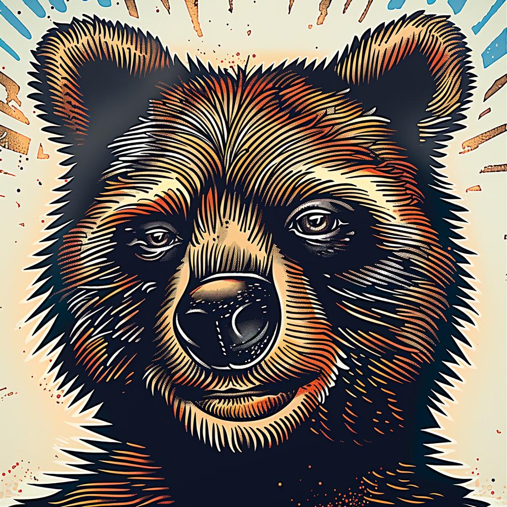 bear  poster  face  art  animal  graphic  design  stylized  illustration  colorful 962452