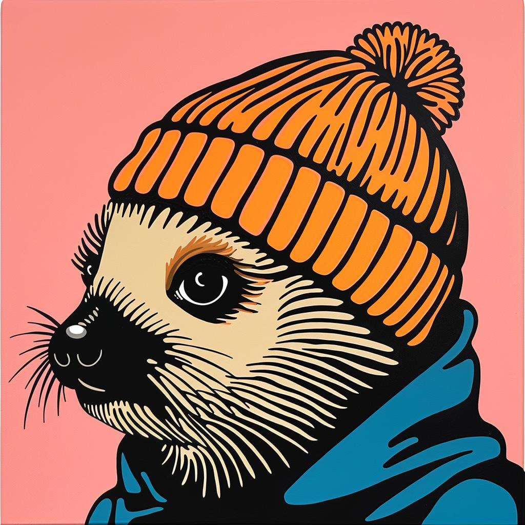 porcupine  hat  scarf  painting  whimsical  animal  cute  funny  character  playful 1023466