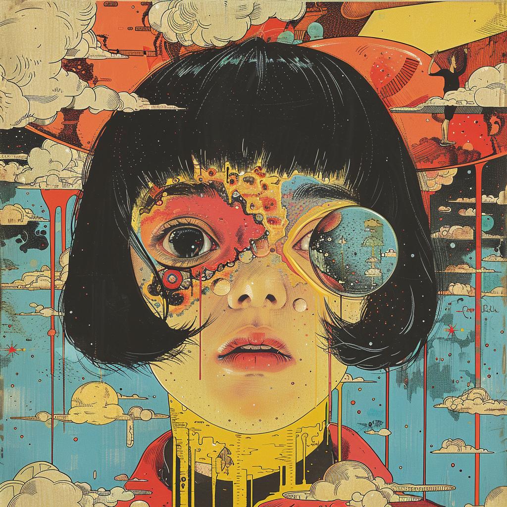 collage  surreal  album  cover  girl  cloud  eye  art  creative  color 1019378