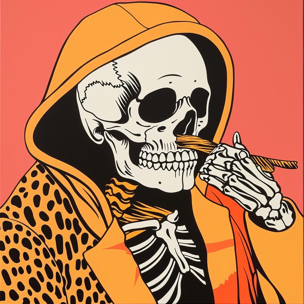 grim  reaper  skeleton  hoodie  smoking  cigarette  painting  dark  mystical  art 973681