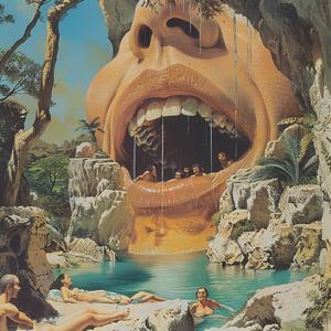painting  man  mouth  water  relaxing  surreal  cave  face  psychedelic  human 1077984