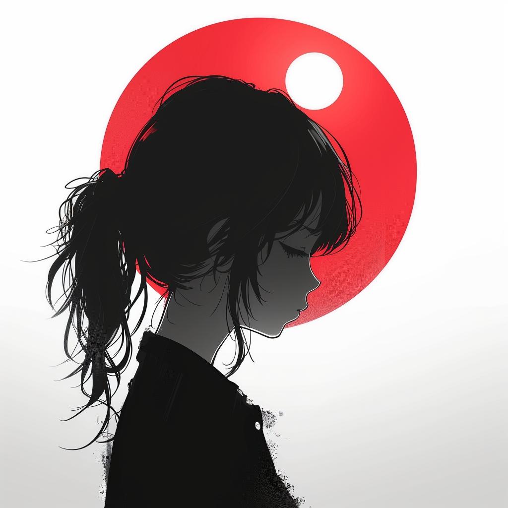 minimalistic  shadow  figure  anime  profile  picture  white  background  girl  design 954001