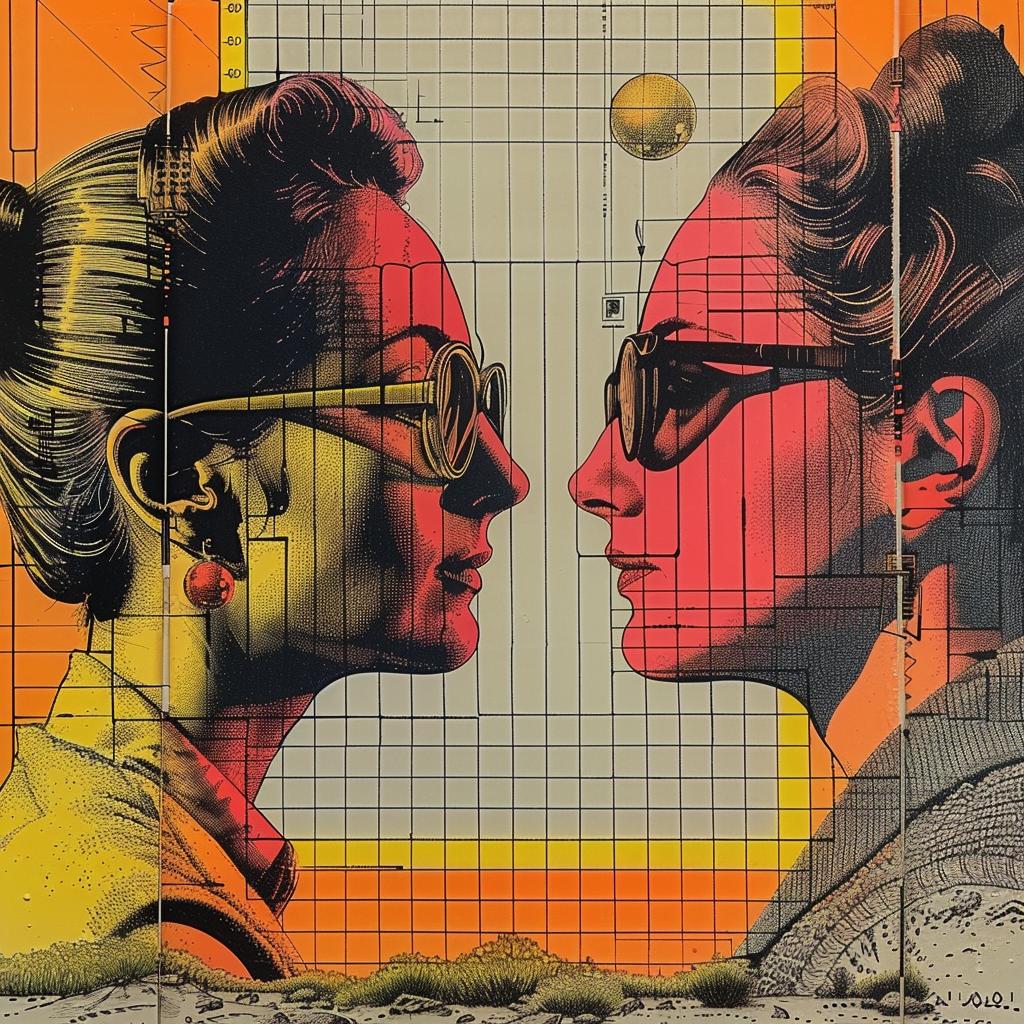 album  cover  women  sunglasses  facing  artwork  portraits  stylized  graphic  design 1020770