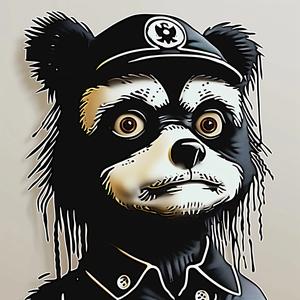 panda  painting  police  hat  whimsical  illustration  cute  animal  art  character 1073467