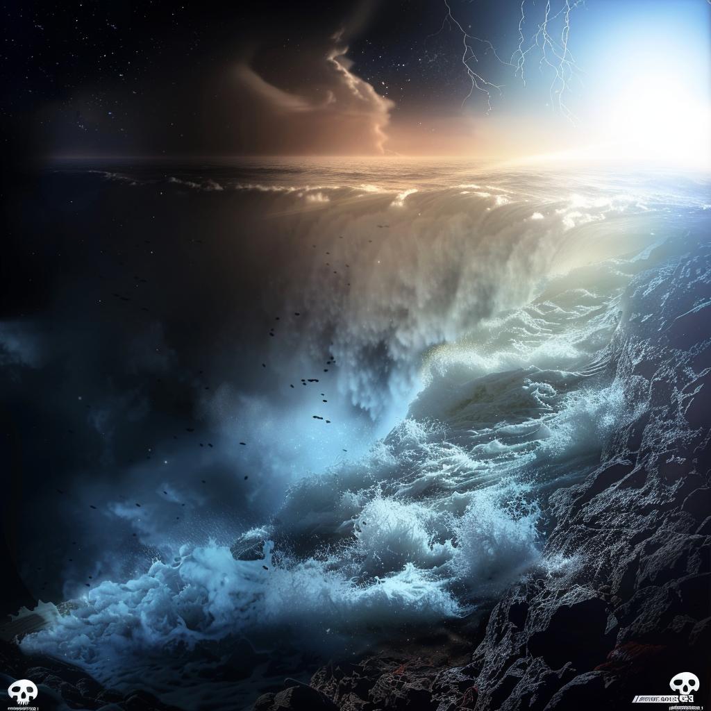 ocean  waves  fog  demon  surreal  atmosphere  fear  unease  grainy  violent 1026346
