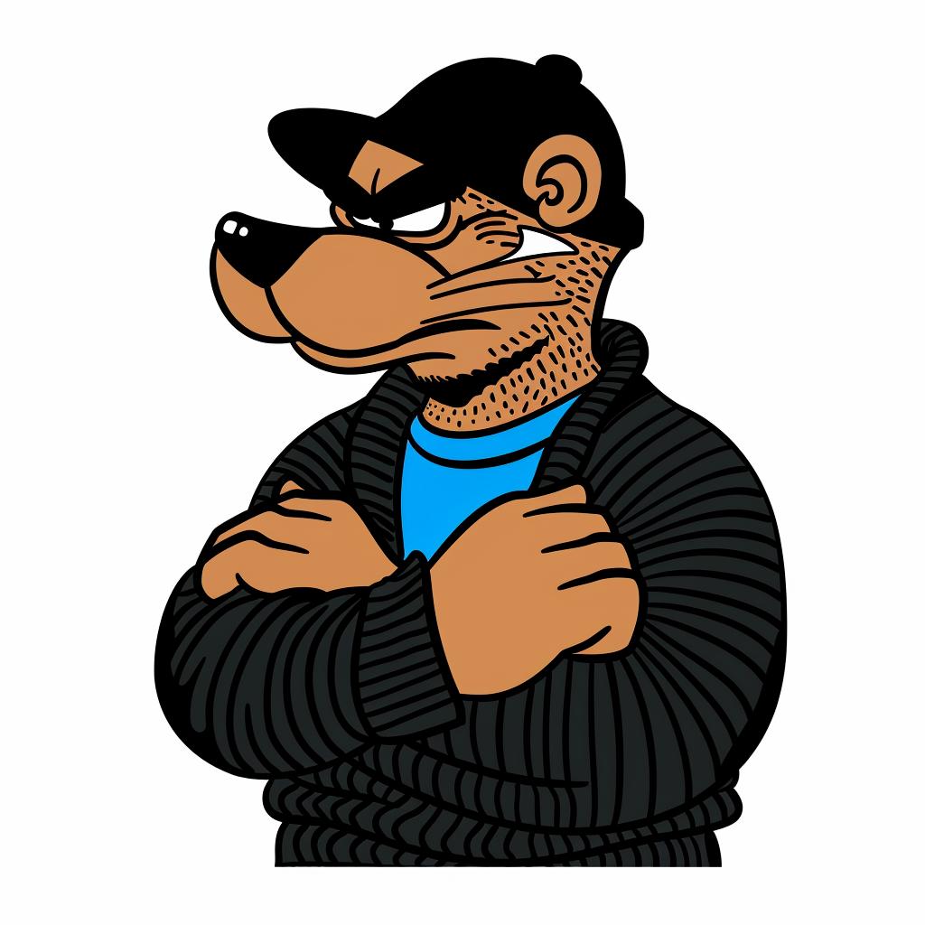 aggressive  streetwise  animal  cap  jacket  cartoon  bear  stylized  colorful  fun 959267