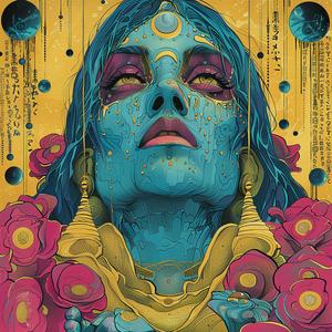 woman  makeup  blue  yellow  face  art  illustration  vintage  comic  Kirby 1076753