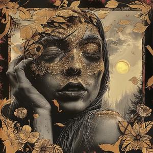 woman  gold  makeup  flowers  face  glitter  drawing  portrait  decorative  stylized 1054809
