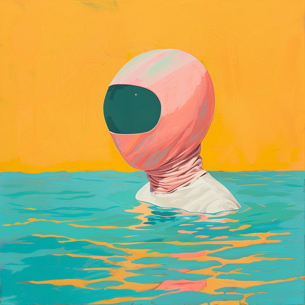 surreal  album  cover  water  helmet  painting  creative  Joan  Cornella  colorful 978547