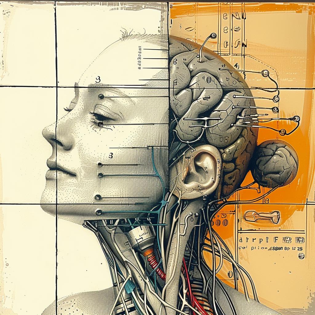 امرأة، دماغ، كمبيوتر، رسم، فن حديث، تكنولوجيا، صورة إبداعية، 1015715