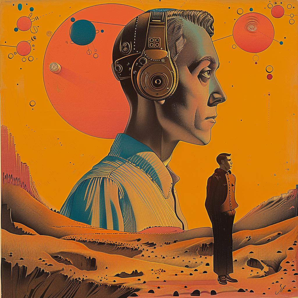 poster  man  headphones  planet  background  surreal  creative  art  abstract  design 977734