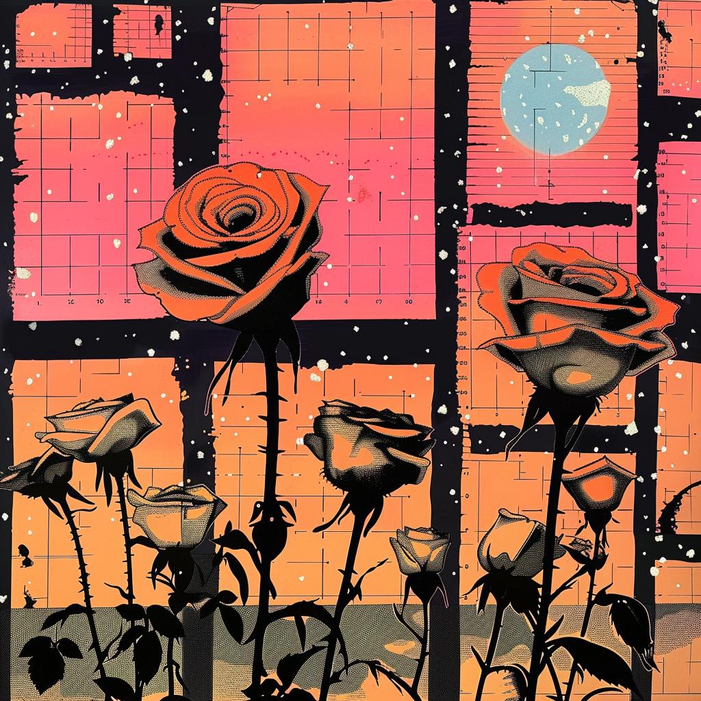 roses  window  perspective  dark  nighttime  romantic  floral  visual  imaginative  art 924091
