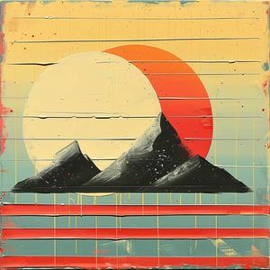 painting  mountains  sun  encaustic  color  impasto  landscape  artistic  vibrant  texture 1066184