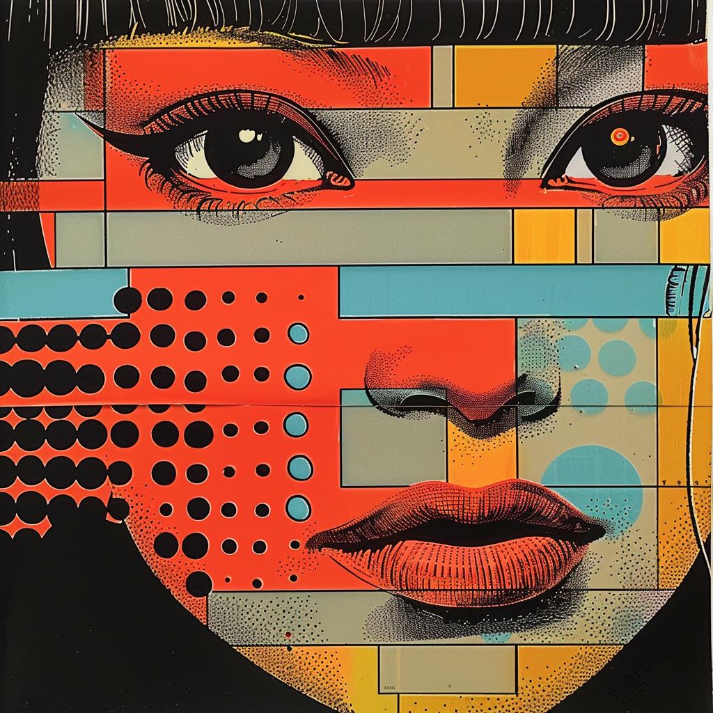 woman  colorful  background  portrait  abstract  collage  modern  art  vibrant  portraiture 968544
