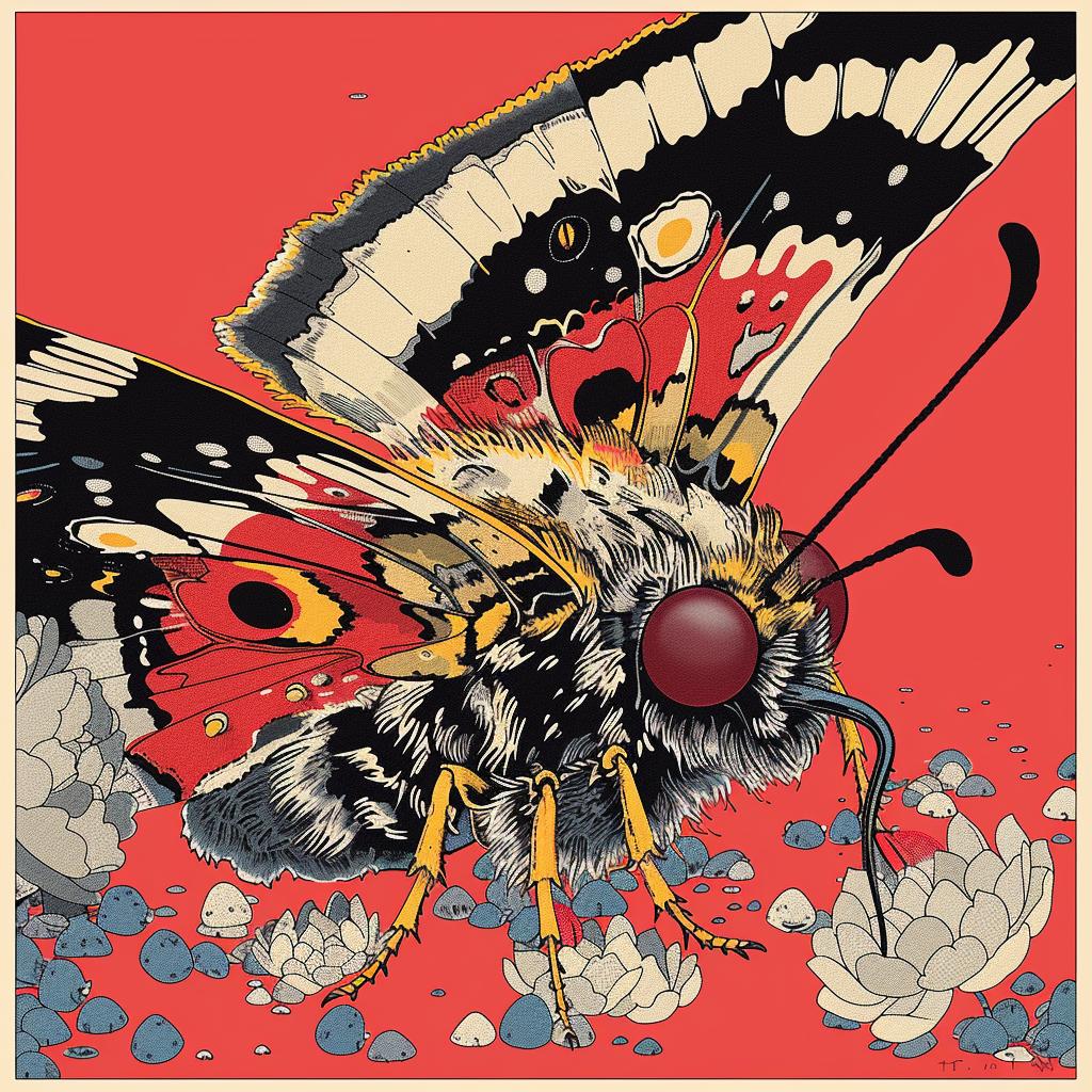 surreal  butterfly  background  flowers  screenprinting  Toshio  Saeki  joyful  art  colorful 960948