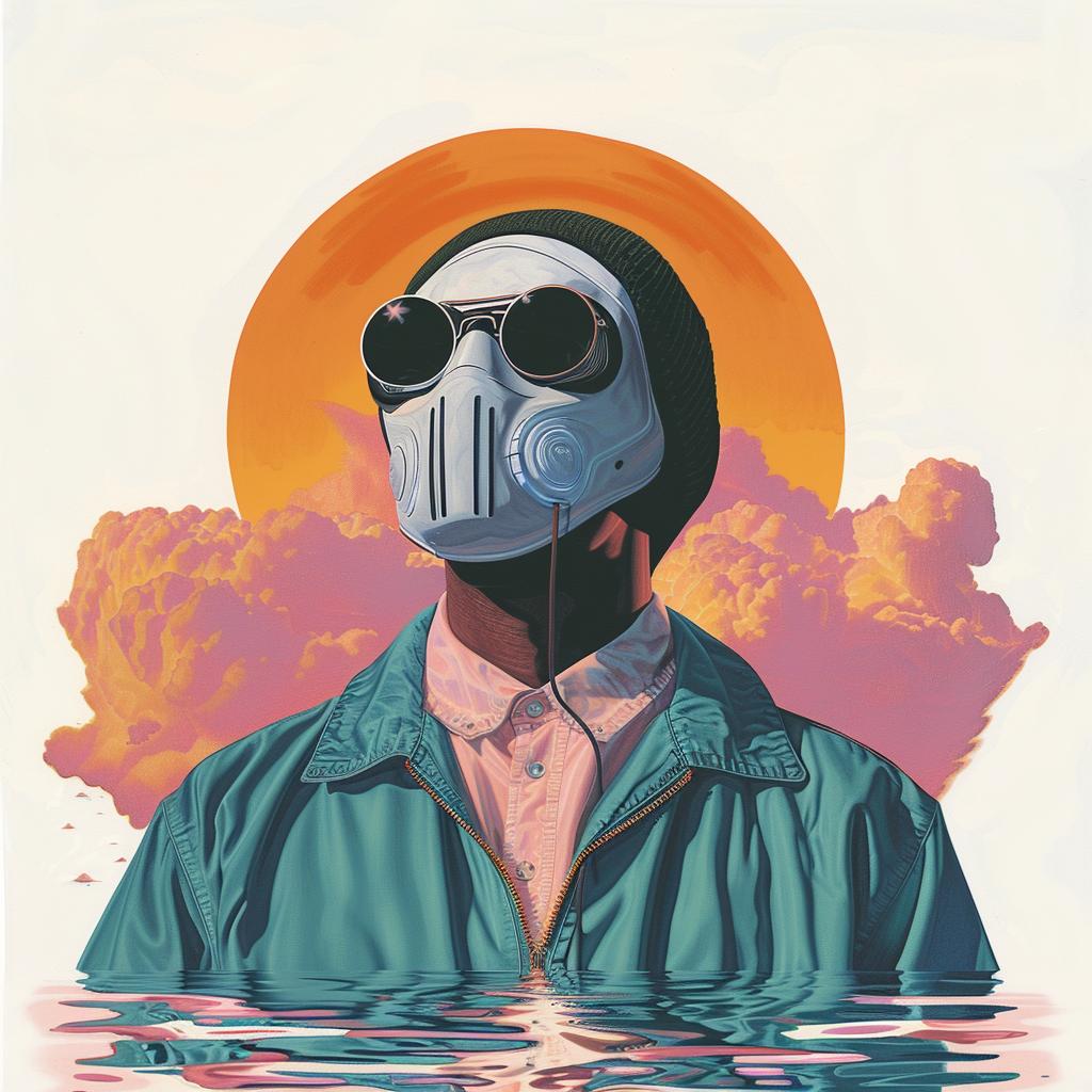 surreal  album  cover  man  gas  mask  water  creative  Joan  Cornella 1018807