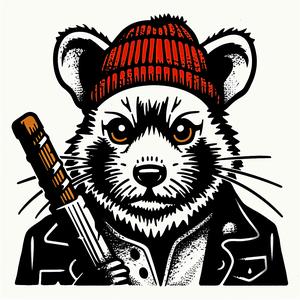 rat  hat  baseball  bat  humor  cartoon  animal  illustration  black  white 1048092