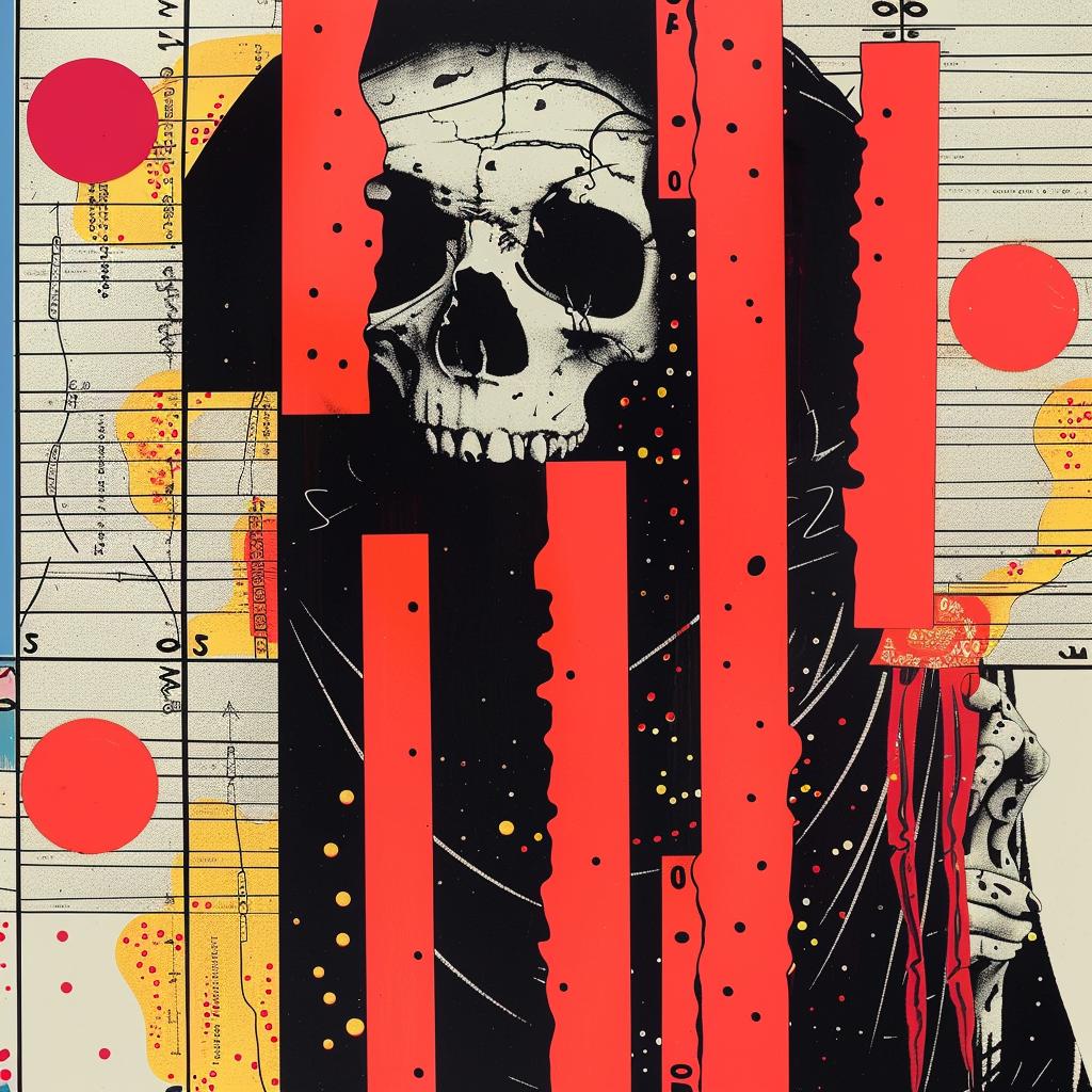 skull  red  stripes  graphic  design  abstract  impressionism  poster  Grim  Reaper 968962