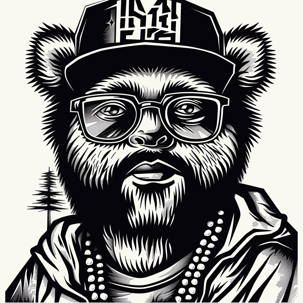 bear  glasses  hat  cartoon  character  whimsical  illustration  art  animal  design 962416