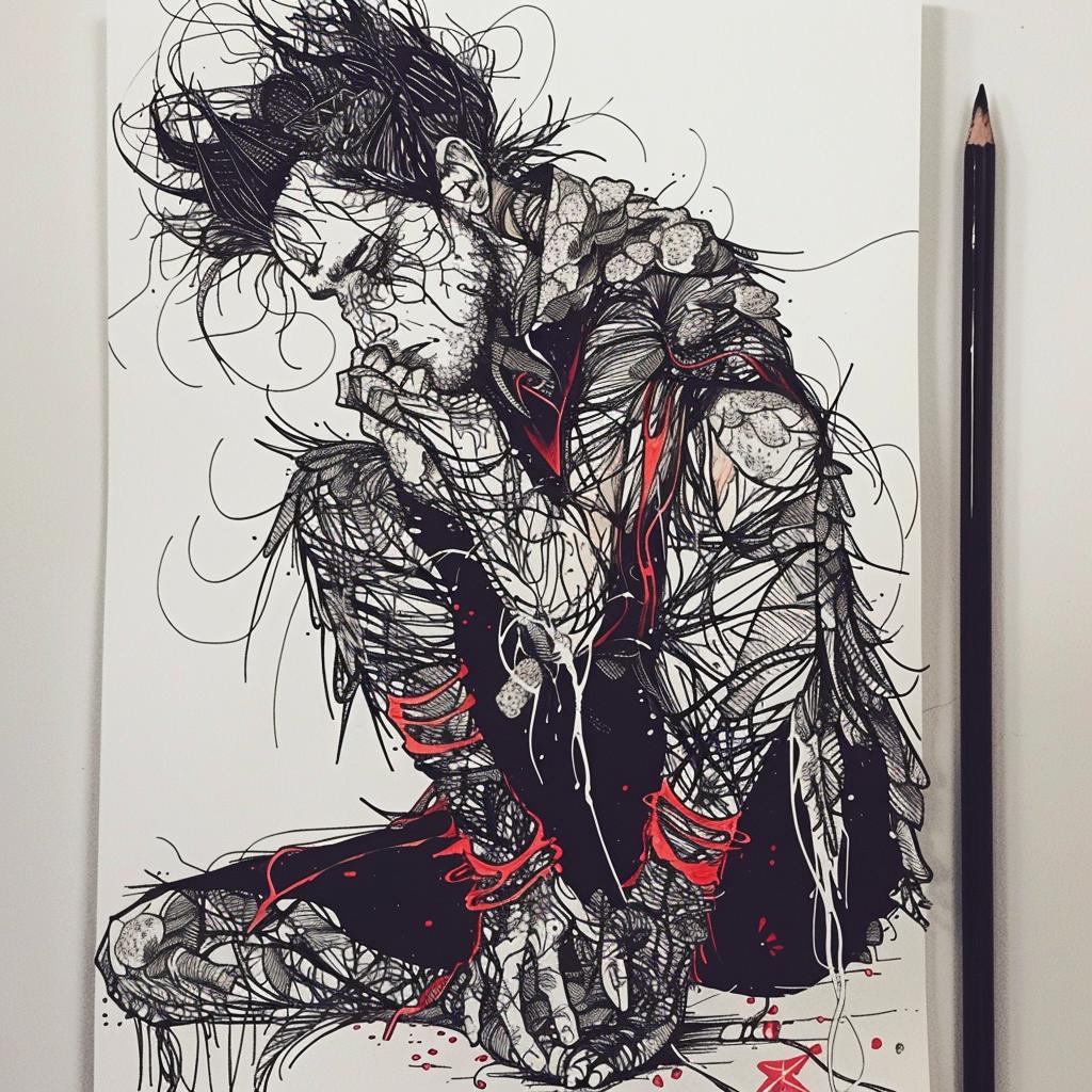 man  sitting  emotion  expressive  hybrid  mythical  creature  design  unique  fantasy 952280
