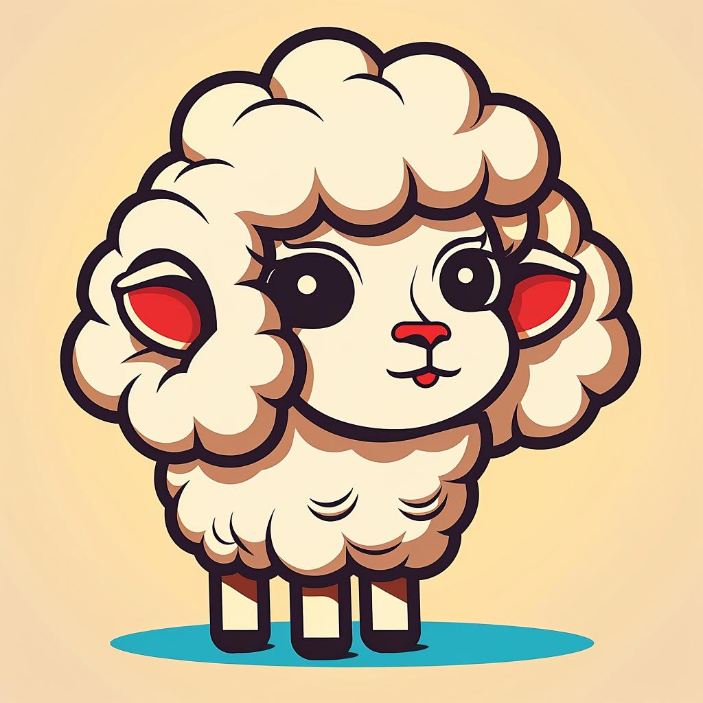 sheep  cartoon  big  eyes  nose  cute  friendliness  illustration  whimsical  soft 940131
